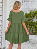 Carley ruffle sleeve tunic dress
