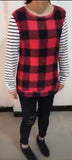 Clair plaid and stripes raglan