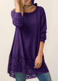 Lace bottom hooded tunic