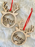 Reindeer Deer wooden ornaments PERSONALIZED