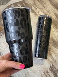 Black Leopard Tumblers Rose Gold READY TO SHIP